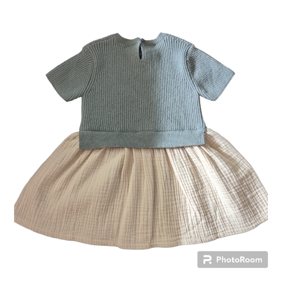 Zara Mixed Media Toddler Dress 12-18m NWT - Picture 2 of 3